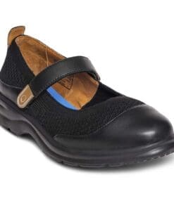 A classic Mary Jane style that will take you from work to dinner with ease. The Dr. Comfort® Jackie women’s diabetic dress shoe, helps provide protection and comfort with a timeless style. Designed with high-quality leather and hook and loop closure, this Mary Jane dress shoe helps make it easier for donning and doffing. The Jackie offers reduced seam lines, specifically in the toe box region, as well as soft pigskin and synthetic lining. With comfort in mind, the Jackie offers stretchable synthetic (knit) and leather uppers to allow breathability and comfort. With attention to detail, the Jackie delivers a sophisticated look to add a little extra pizazz to any outfit.